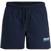 Jack & Jones Badshorts 'JPSTMAUI SUNRISE' marinblå / ljusblå / vit