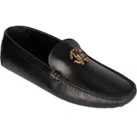Roberto Cavalli lyxiga herrloafers Italien svart / guld - Storlek: 44 black