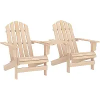 vidaXL Adirondackstolar med bord massivt granträ