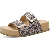 Marco Tozzi Pantolette mörkbeige / brokad / svart