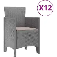 vidaXL Trädgårdsmöbelset 13 pcs Ljusgrå Polt rotting