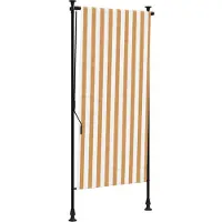 vidaXL Rullgardin utomhus orange och vit 120x270 cm tyg&stål