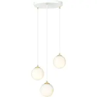 Emibig Glas pendellampa Royal LIGHTING, dimbar, Vitt / opal, Vardagsrum / matsal, Modern, Pendellampa