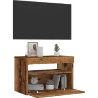 vidaXL TV-bänk med LED-lampor åldrat trä 60x35x40 cm konstruerat trä