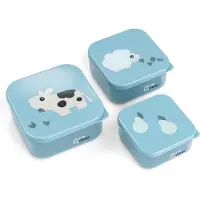 Done by Deer Snackslådor - Tiny Farm - 3-pack - Blå - - One Size - Matlåda