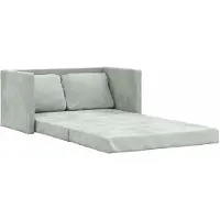 vidaXL Golvbäddsoffa 2-i-1 Ljusgrå 122x204x55 cm sammet