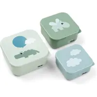 Done by Deer snackbox-set 3 st. - Happy Clouds - Grön
