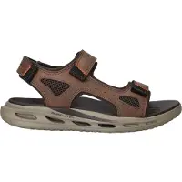 SKECHERS för män. 211371 Brun Relaxed Fit Orvan Gamble Sandaler (42), Karta, Kardborreband, Casual