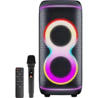 Denver BPS-370 Partyhögtalare med mikrofon och LED / Bluetooth-högtalare / karaokehögtalare