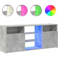 vidaXL TV-bänk med LED-belysning betonggrå 120x30x50 cm