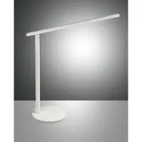 FABAS LUCE LED skrivbordslampa Ideal, dimbar, Vitt / opal, Arbetsrum / kontor, Aluminium / grå / zink, Modern, LED-bordslampa