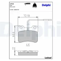 Delphi Bromsbeläggssats LP563, fram