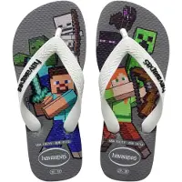 Havaianas Flip-Flops - Kids Minecraft - Steel Grey/White - - 27/28 - Flip-flops