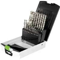 Festool 498981 HSS D 1-10 Sort/19 Borrsats Icke-järnmetall , Stål 1 mm, 1.5 mm, 2 mm, 2.5 mm, 3 mm, 3.5 mm, 4 mm, 4.5 mm, 5 mm, 5.5 mm, 6 mm, 6.5 mm, 7 mm, 7.5
