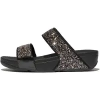 FitFlop Lulu 2 Bar Glitter Polyuretan Kvinnors Svart/Multi Sandaler