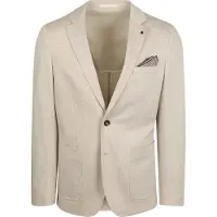 Suitable Kavaj Face Print Sand Beige Storlek