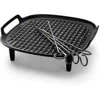 Philips Tillbehör till Airfryer 6,2 l, Grillbotten och grillspett, , NA130, NA230, NA231, NA330, NA331, HD9270, HD9280, Aluminium, 194 mm, 196 mm