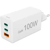 Hama USB-laddare 100.00 W Quick Charge 3.0, Power Delivery, Quick Charge 2.0 Vit mobil USB Power Delivery (USB-PD), Qualcomm Quick Charge 2.0, GaN,