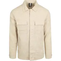 Profuomo kjorta i Linneblandning Beige torlek