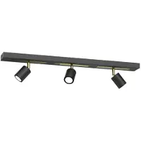 Luminex Takspotlight Rodez, svart/guld, längd 80 cm, 3 lampor. Rodez , dimbar, Svart, Vardagsrum / matsal, Metall, Modern, Halogen spots
