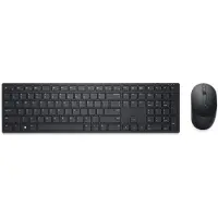 Dell Pro Keyboard and Mouse KM5221W - Retail Box - sats med tangentbord och mus - trådlös - 2.4 GHz - QWERTY - USA, internationellt - svart - med 3...