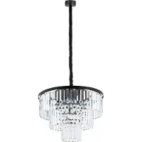 Nowodvorski Lighting Kristall pendellampa Cristal Nowodvorski Lighting, dimbar, Genomskinlig / transpare, Vardagsrum / matsal, Glas, Pendellampa