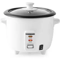 Melissa Riskokare | 0,6 l | 300 W | Non stick-beläggning | Avtagbar skål | Ångkorg | Varmhållningsfunktion | Automatisk avstängning | Vit