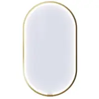 Dansani Moon runt badrumsspegel 105 x 60 cm med LED-ljus, mässing