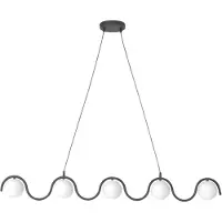 Emibig Glas pendellampa Sinus 5 LIGHTING, dimbar, Svart, Vardagsrum / matsal, Glas, Modern, Pendellampa