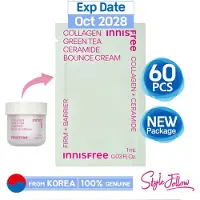 INNISFREE 60st/60ml_[] Collagen Green Tea Ceramide Bounce Cream 1ml (Provpåse) 1ml X 60pcs (60ml)