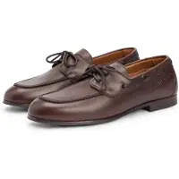 Tommy Hilfiger för män. FM0FM05748 Bruna båtskor i läder Emilio (41), Hud, Karta, Nyckelband, Casual