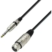 Adam hall 3 STAR BFV 0300 XLR Anslutningskabel [1x XLR-honkontakt - 1x Teleplugg 6.35 mm] 3.00 m Svart