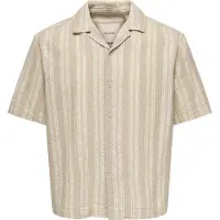 Only & Sons Skjorta 'ONSWalker' beige / mörkbeige