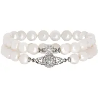 Vivienne Westwood Graziella Pärlarmband Damarmband Silver Mässing 6103006A02P132P132 Box,W1