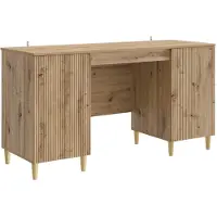 vidaXL Skrivbord Artisan-ek 142,5 x 50 x 75 cm Konstruerat trä