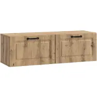 vidaXL Väggmonterad TV-bänk Artisan-ek 98 x 31 x 30 cm Konstruerat trä