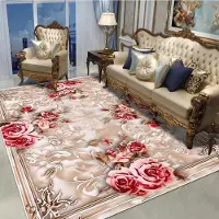 HGHT Dekorativ matta i europeisk stil för vardagsrum blommönster stor storlek halkfria mattor entrédörrmatta tvättbar anpassningsbar 60*90cm