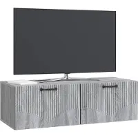 vidaXL Väggmonterad TV-bänk Väggmonterad Grå sonoma-ek 98 x 41 x 30 cm