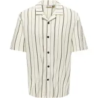 Only & Sons Skjorta 'ONSNICO' mörkbeige / svart / äggskal