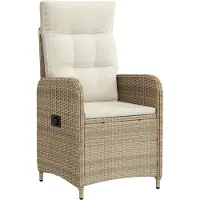 vidaXL Fällbar trädgårdstol Beige och krämvit 57 x 63 x 94 cm