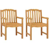 vidaXL Trädgård Stol 2 pcs Naturlig 58 x 60 x 93 cm Massivt teakträ