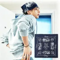 GUESS Stray Kids Hyunjin Stil Bandana Marinblå Officiell Bomullsscarf Navy / FF