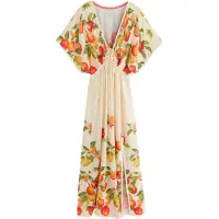 Ted Baker Strandklänning ljusgul / gräsgrön / orange / vit