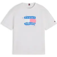 Tommy Hilfiger T-shirt 'Flag Graffiti' blå / orange / vit