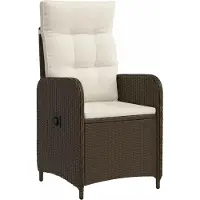 vidaXL Fällbar trädgårdstol med kudde Brun och krämvit 57 x 63 x 94 cm