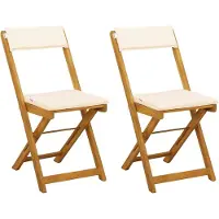 vidaXL Utemöbler Bistro Stolar 2 pcs Gräddvit 40 x 53 x 80 cm