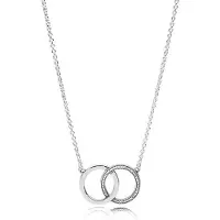 Allbestart 100% 925 Sterling Silver Pan Modell Berlock Halsband Dam Hjärta Alla hjärtans dag Hjärtformat Halsband Mode Smycken