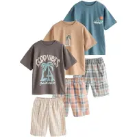 Next Pyjamas safir / aqua / ljusbrun / grafit
