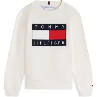 Tommy Hilfiger Sweatshirt - Heritage Flagga - Off White - - 16 år (176) - Sweatshirt