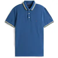 Tommy Hilfiger T-shirt 'Slim Fit Tipped' blå / vit